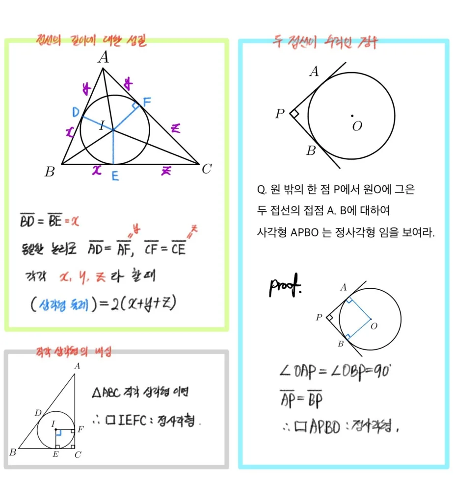 외접삼각형에 대한 접선의 성질