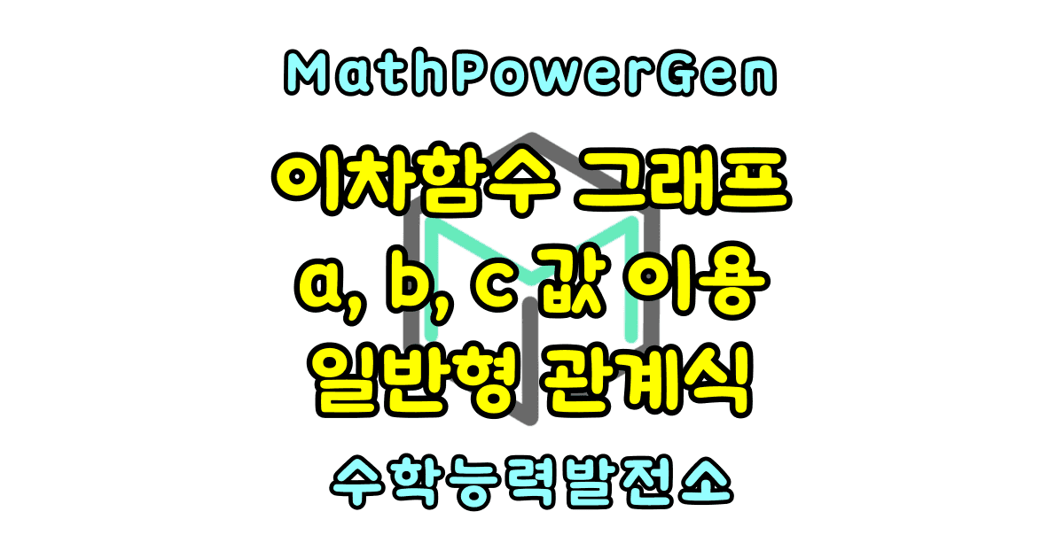 이차함수 그래프 그리기 a, b, c 값 이용 (일반형 관계식)