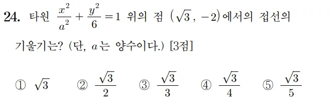 2024 수능 기하 홀수형 24번
