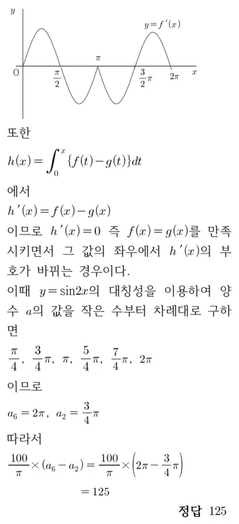 2024 수능 미적분 30번 홀수형 풀이2