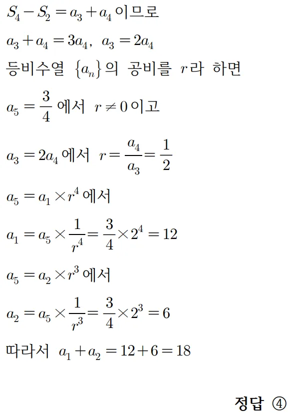 2024 수능 수학 홀수형 6번 풀이
