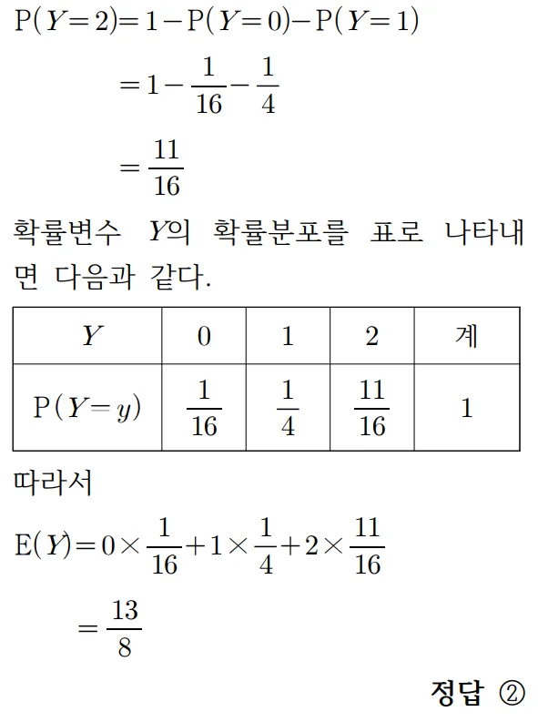 2024 수능 확률과 통계 홀수형 26번 풀이2