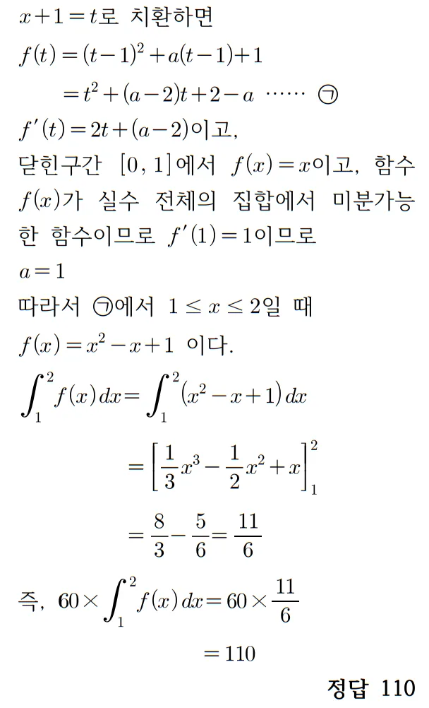2022 수학 수능 기출문제 풀이 홀수형 20 2