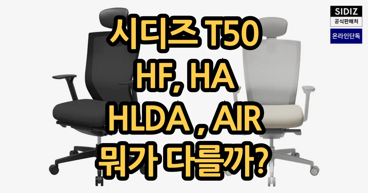사무용 의자 시디즈 T50 라인업 비교