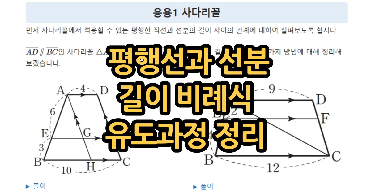 평행선과 선분의 길이의 비 응용 1