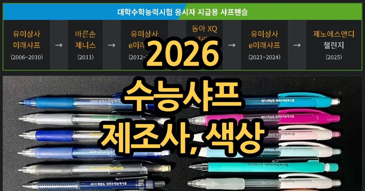 2026 수능샤프 정보 (연도별 정리)