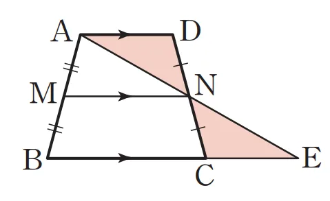 사다리꼴 중점연결 정리 증명