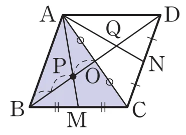 평행사변형 삼각형의 무게중심 응용 증명1