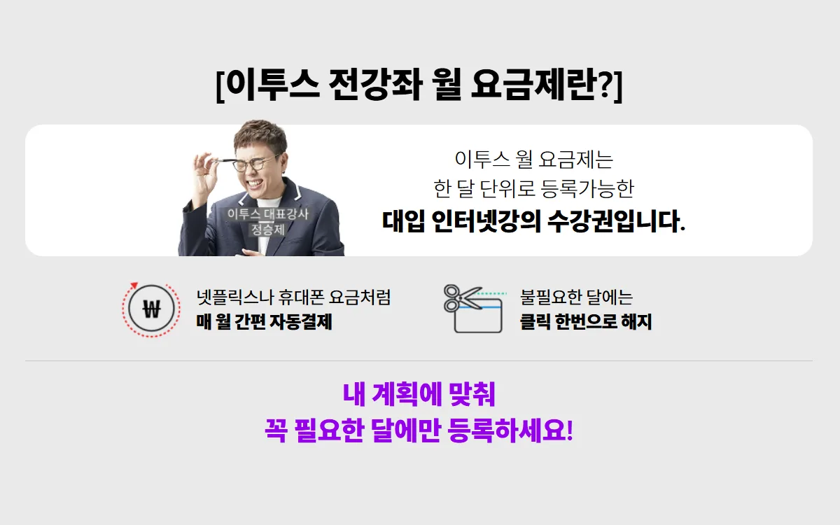 이투스 구독 월 요금제 소개